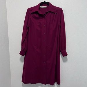 Givenchy VINTAGE 1970s Wool Burgundy Coat Size Large